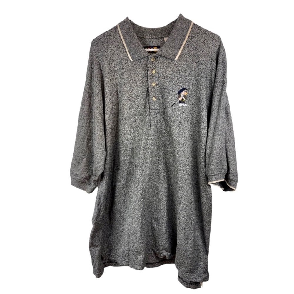Vintage Disney Grumpy golf  Polo Shirt Men's 2XL Foursome Collared grey shirt